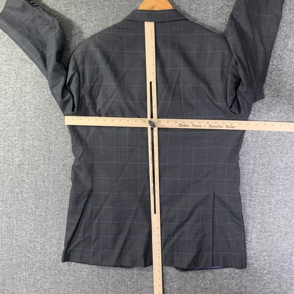 Etro Milano Blazer Jacket Men 44R Gray Windowpane Wool - Picture 10 of 16